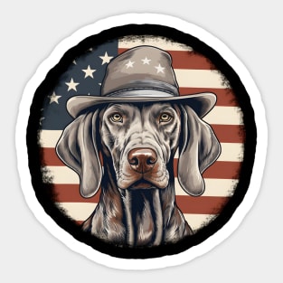 Patriotic Weimaraner Sticker